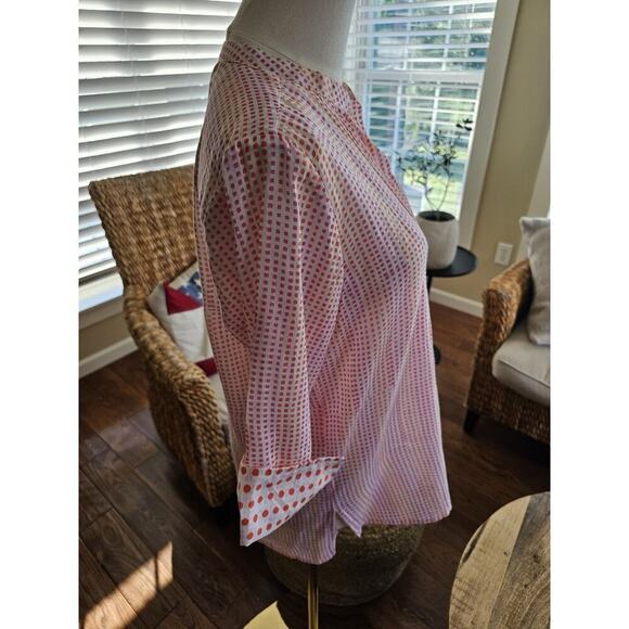 Oliphant 3/4 Sleeve Tunic Blouse Women's Size S Popover Geometric Bohemian - Picture 4 of 10